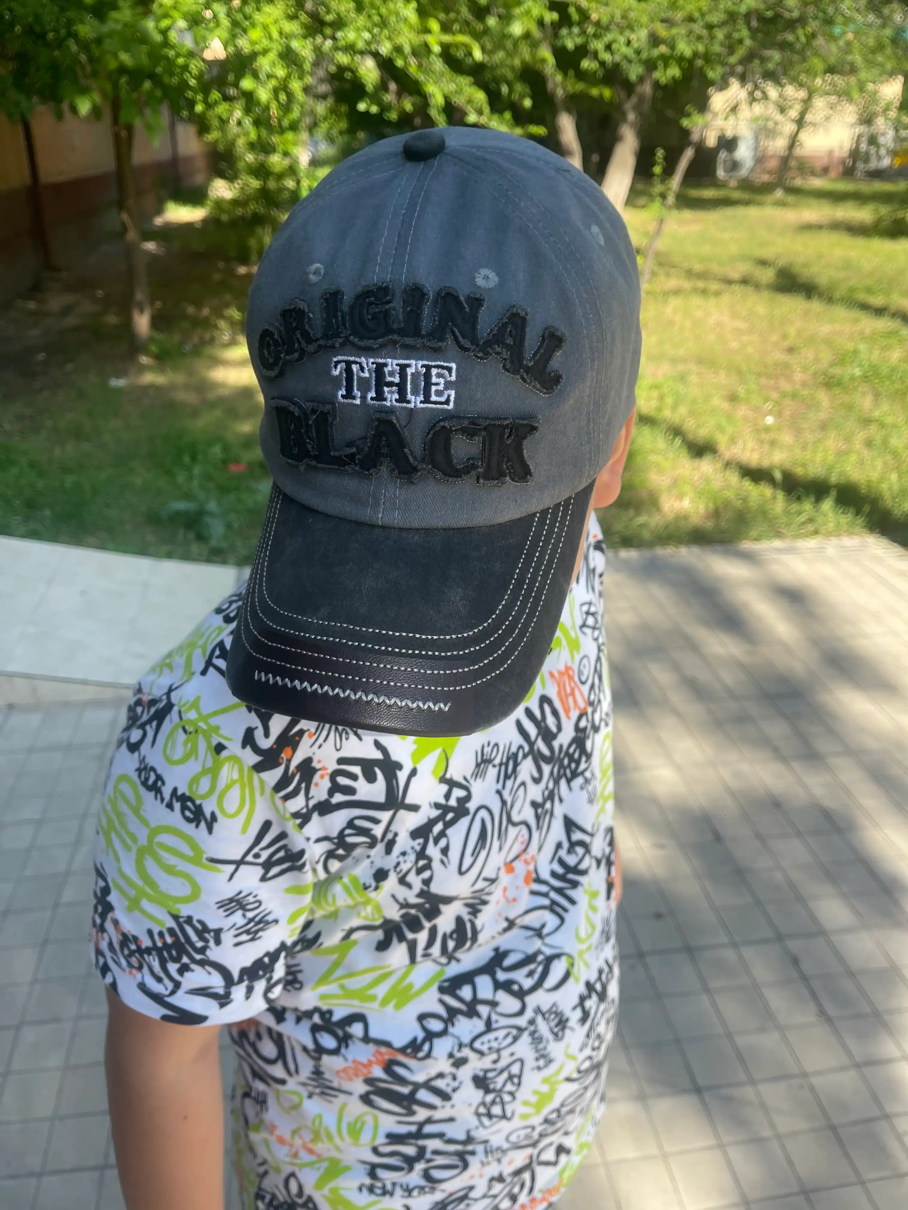 The Black erkaklar kepkasi, jinsi material, 55–60 razmer, zamonaviy dizayn