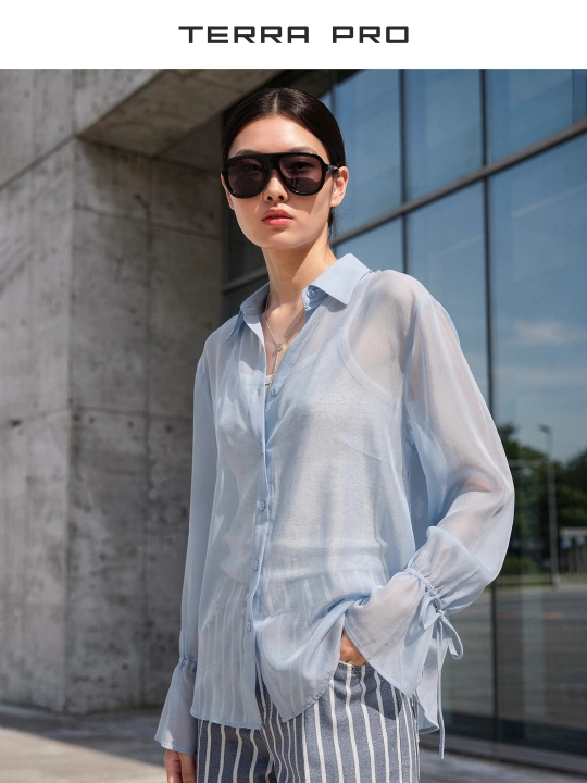 TERRA PRO Ayollar bluzkasi, 100% paxta AW24WES-21099 - 