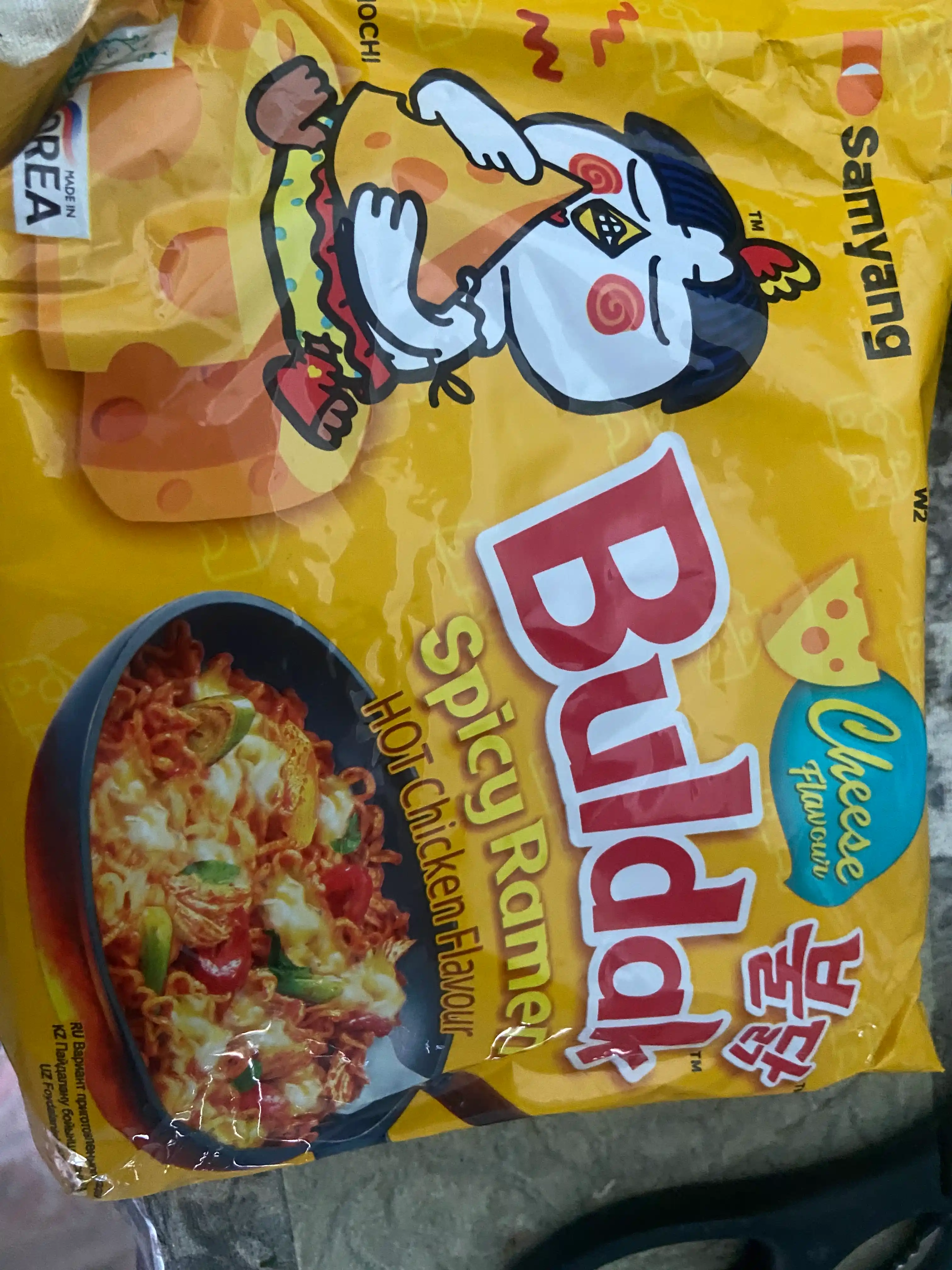 Лапша быстрого приготовления Buldak острая, со вкусом курицы и сыра, 140 г