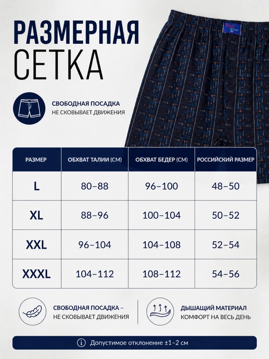 Трусы мужские, семейные, набор 4 шт