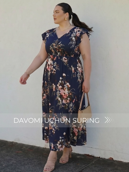 Платье женское, летнее, длинное, EllyFashion, 50-60 размер