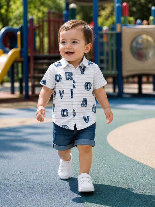 Детская рубашка, летняя одежда, мягкая ткань, 1-5 лет, стильная для мальчика