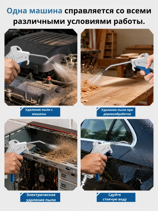 Пистолет продувочный, для компрессора HYUNDAI