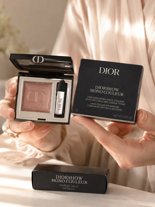 Роскошные тени Dior Diorshow Mono Couleur 755 Rose Tulie – сияющий розовый, стойкий эффект