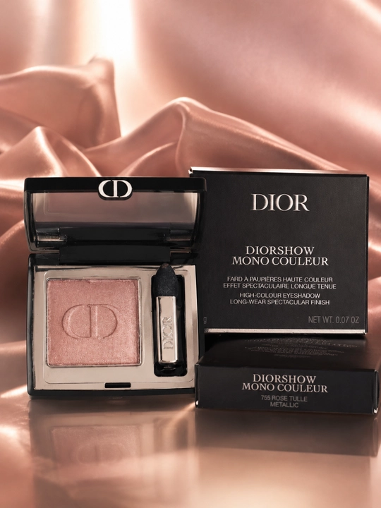 Роскошные тени Dior Diorshow Mono Couleur 755 Rose Tulie – сияющий розовый, стойкий эффект