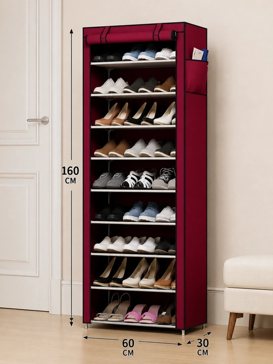 Mato qoplamali oyoq kiyim shkafi, 160×60×30 sm - 