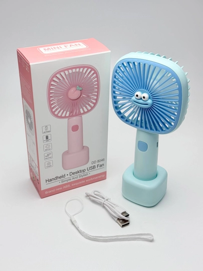 Universal mini qo‘l ventilyatori, stol ustiga qo'yadigan, USB kabelli, portativ, ixcham