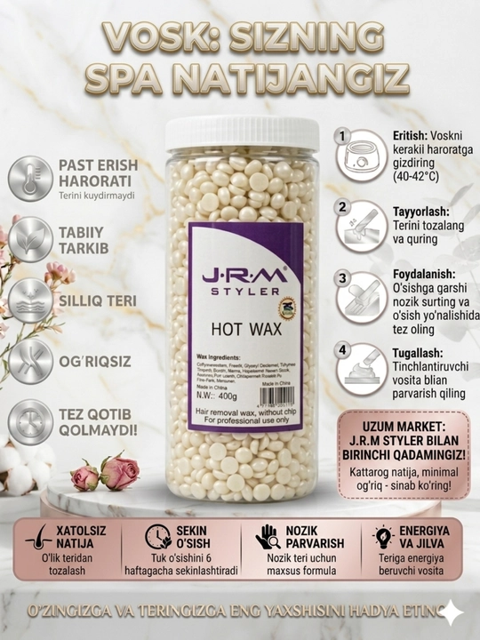 Гранулированный воск Hot Wax 400г для депиляции и эпиляции