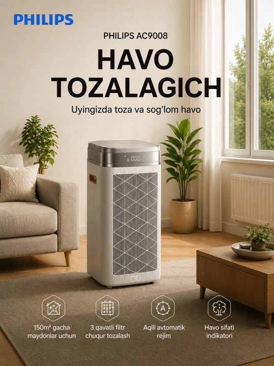 Philips AC9008 — мощный и умный очиститель воздуха премиум класса - 