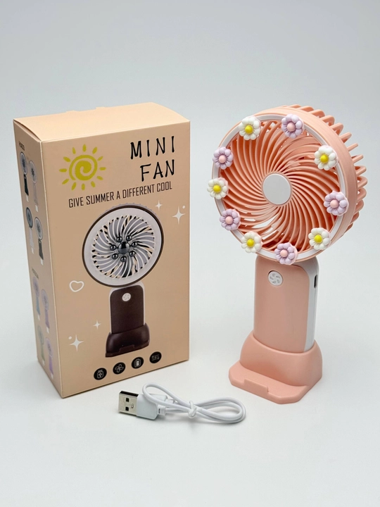 Universal mini qo‘l ventilyatori, stol ustiga qo'yadigan, USB kabelli, portativ, ixcham