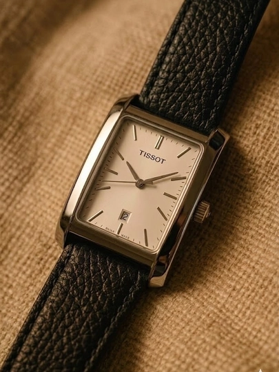 Мужские наручные часы TISSOT в классическом стиле, кварцевый механизм, коробка и документы — WATCH11-85W0228-МОЛОЧ-KOMPLKT