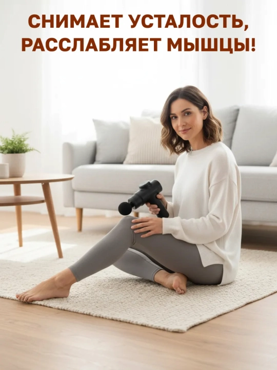 Perkussion massajer 8 ta nasadka kuchli massaj pisti toliq tanasi uchun qora