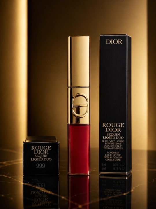 Эффект голливудских губ Dior 999 Spectacular – ультра блеск и глубина цвета