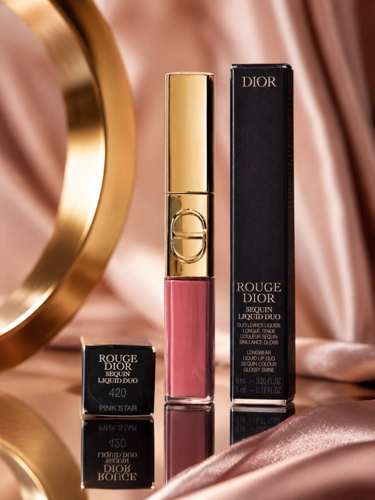  Блеск для губ Dior Rouge Liquid Sequin 420 Pink Star – яркий эффект и комфорт