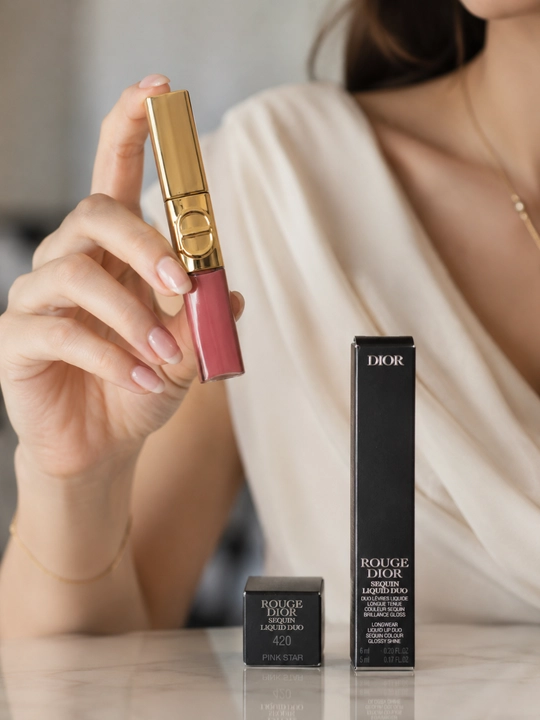  Блеск для губ Dior Rouge Liquid Sequin 420 Pink Star – яркий эффект и комфорт