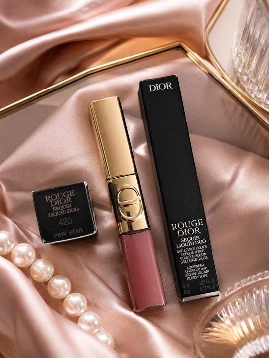  Блеск для губ Dior Rouge Liquid Sequin 420 Pink Star – яркий эффект и комфорт