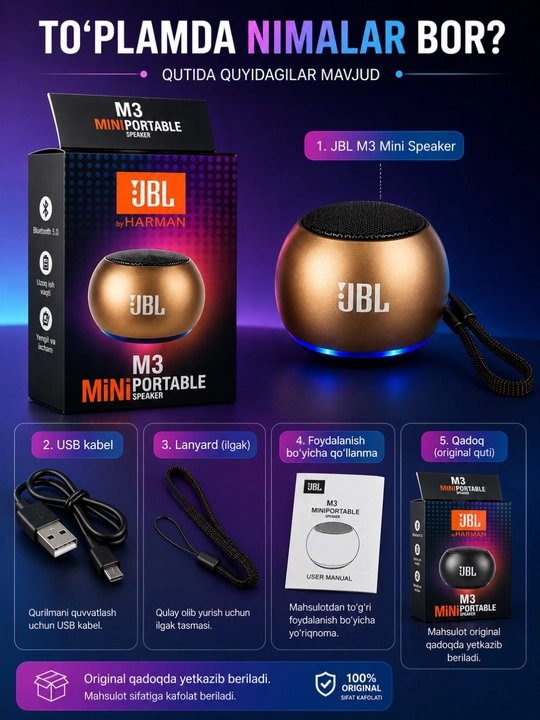 JBL M3 Mini Portable Speaker - ixcham Bluetooth karnay
