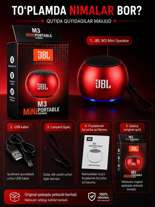 JBL M3 Mini Portable Speaker – компактная Bluetooth колонка