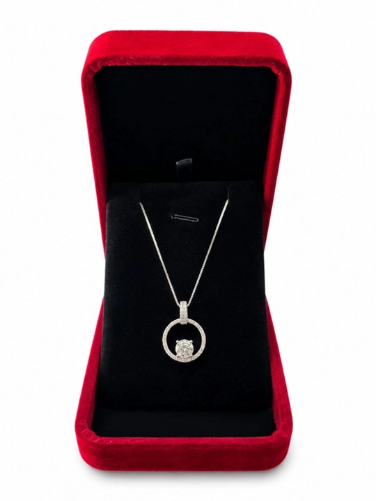 Серебряное колье ALIXANDRA 925 пробы с муассанитом и сертификатом GRA - 