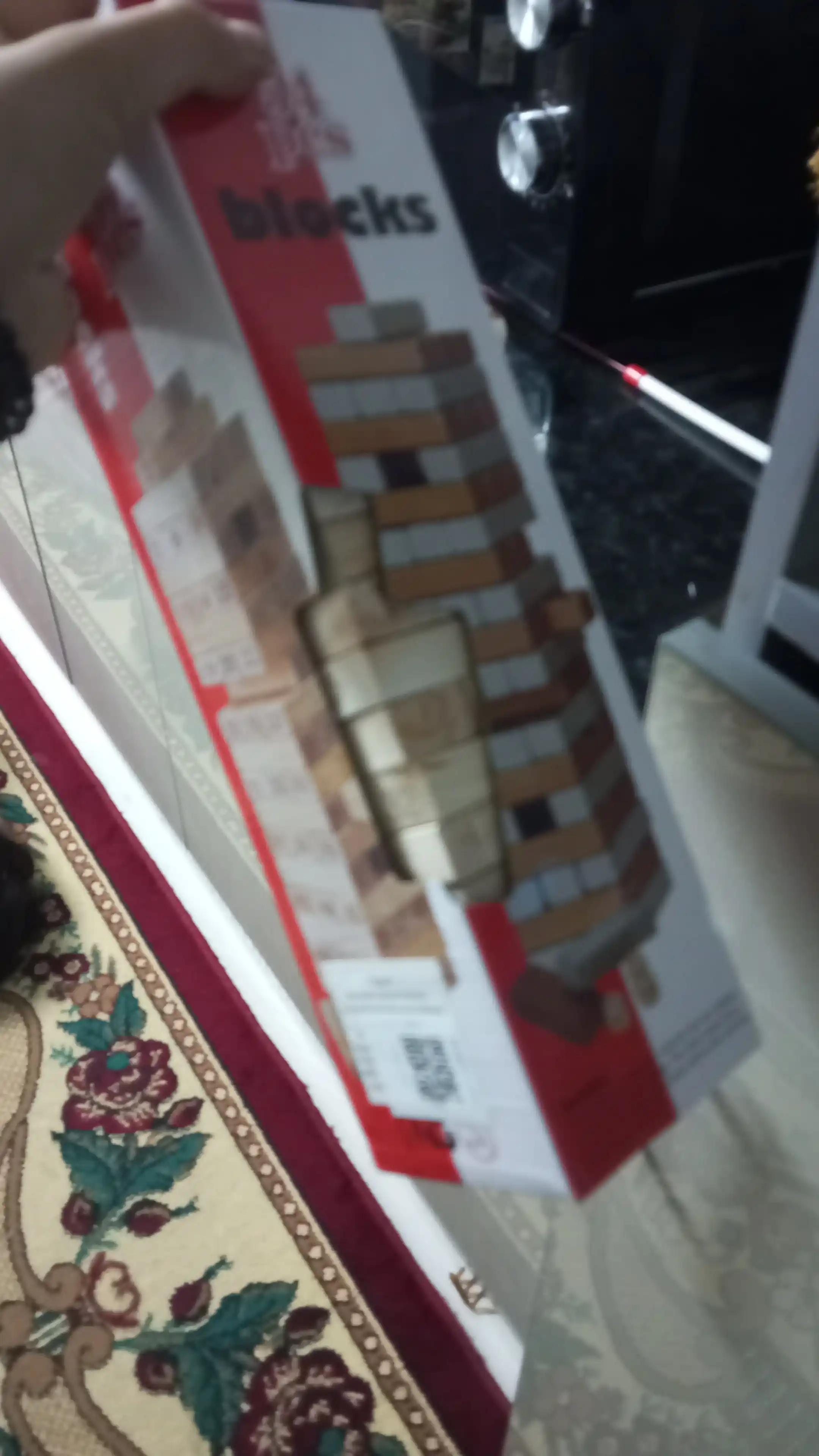 Stol o'yini Jenga, qulayotgan minora, do'stlar va oila uchun, sargish, 54 yog'och bloklari