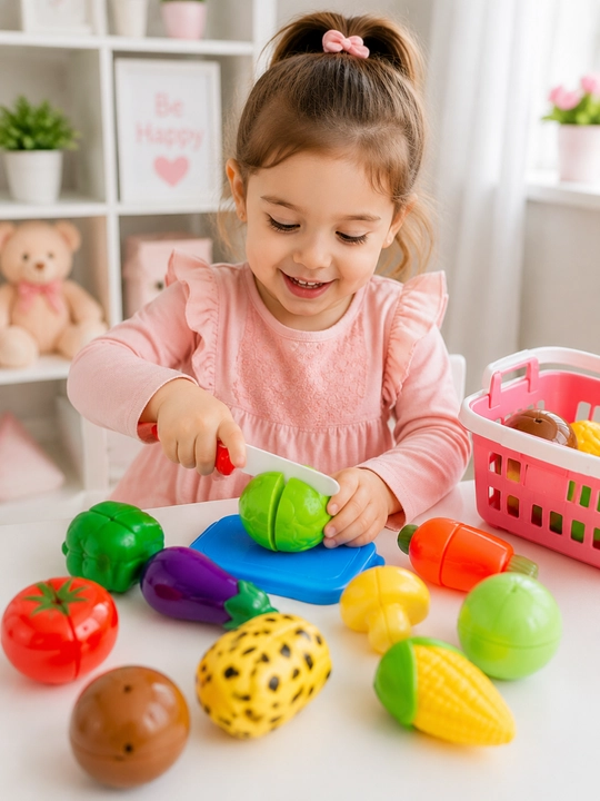 Kesiladigan meva va sabzavot o‘yinchoq seti bolalar uchun 3+