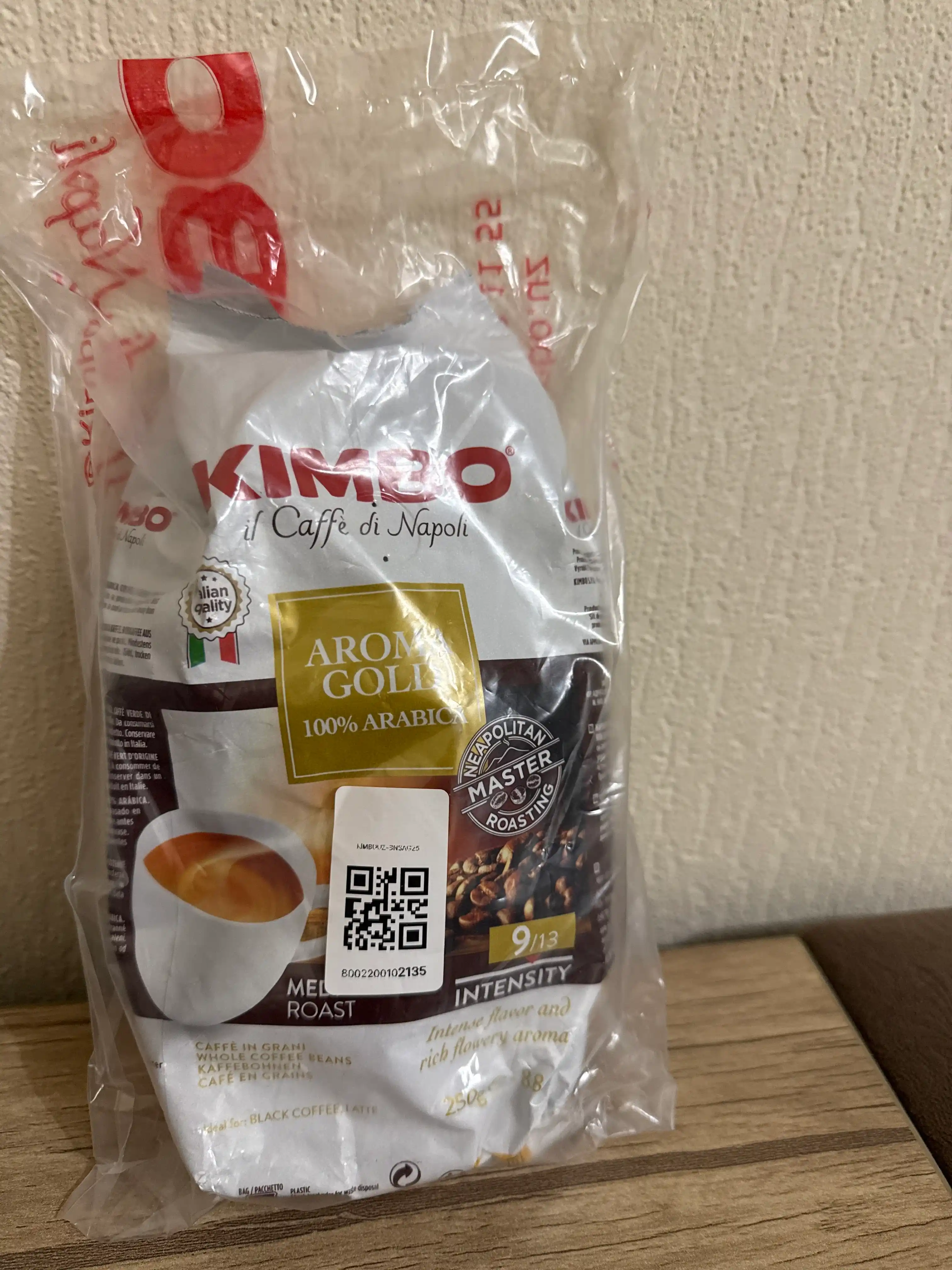 Qahva donalari Kimbo Aroma gold 100% Arabica, 250 g