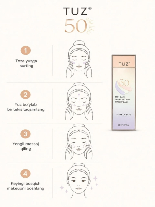 TUZ Make Up Base SPF 50 — makiyaj bazasi - 