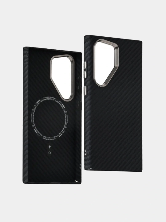 Samsung Galaxy S23 Ultra, S24 Ultra, S25 Ultra uchun karbon uslubidagi g'ilof – yengil