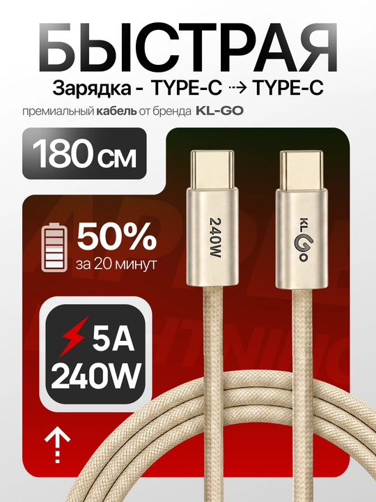 Универсальный комплект для быстрой зарядки – кабель и адаптер USB / Type-C / Lightning