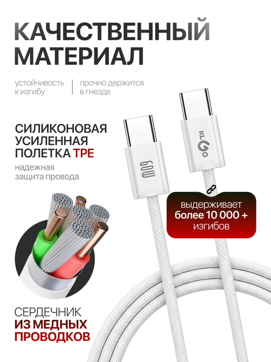 Универсальный комплект для быстрой зарядки – кабель и адаптер USB / Type-C / Lightning