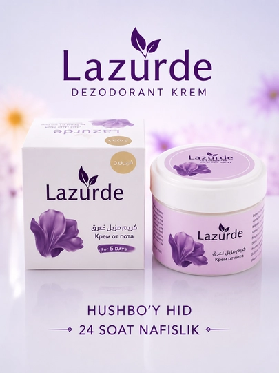 Lazurde Дезодорант женский, крем-антиперспирант против запаха пота, 50 гр