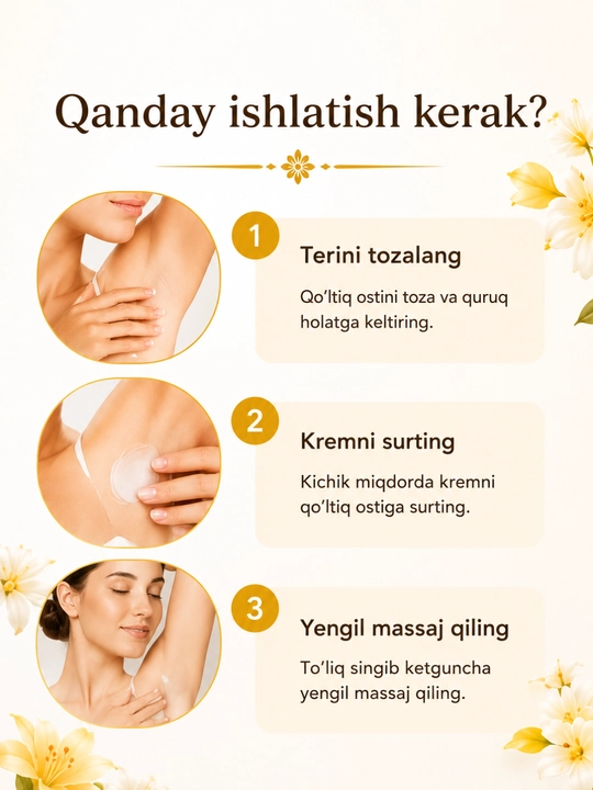 Lazurde Ayollar uchun dezodorant, ter hidiga qarshi antiperspirant krem, 50 gr