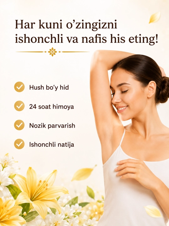 Lazurde Ayollar uchun dezodorant, ter hidiga qarshi antiperspirant krem, 50 gr