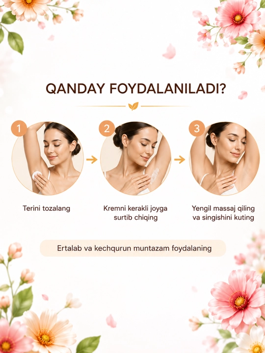 Lazurde ayollar uchun dezodorant, ter hidiga qarshi antiperspirant krem, 50 gr