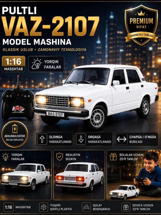 VAZ-2107 "Jiguli" pultidagi mashina — avtomobil modeli 1:16 - 