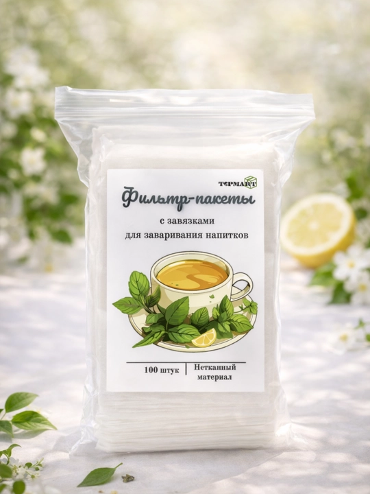 Одноразовые фильтр пакеты для заварки чая, кофе, специй, трав, в чайник, термос, набор 100 шт