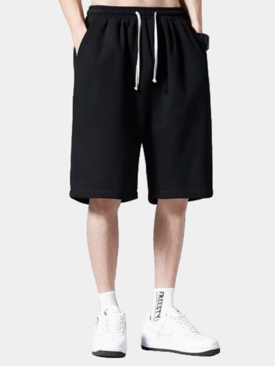 Erkaklar sport shortilari oversize qulay kiyim paxtali mato