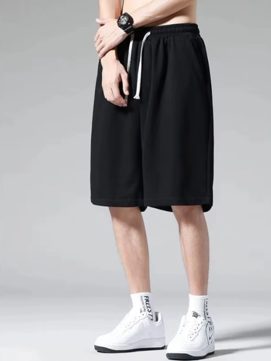 Erkaklar sport shortilari oversize qulay kiyim paxtali mato
