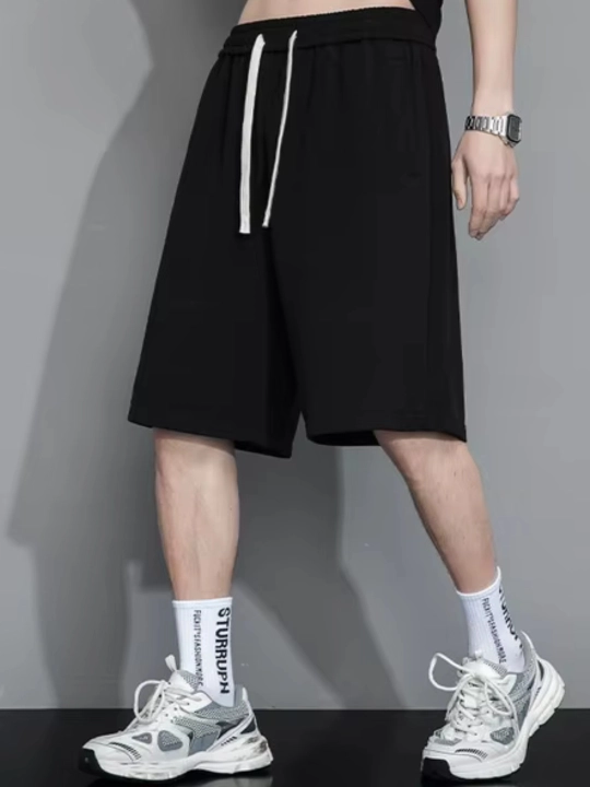 Erkaklar sport shortilari oversize qulay kiyim paxtali mato