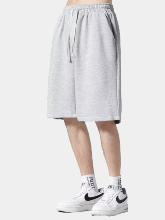 Erkaklar sport shortilari oversize qulay kiyim paxtali mato