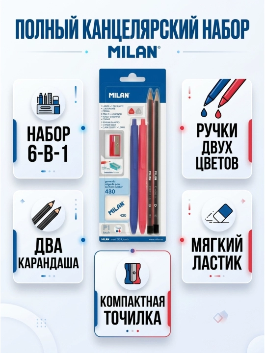 Канцелярский набор MILAN набор для рисования и графики - 