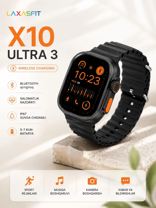 X10 Ultra 3 и Smart Watch X cмарт-часы – зарядка и контроль здоровья