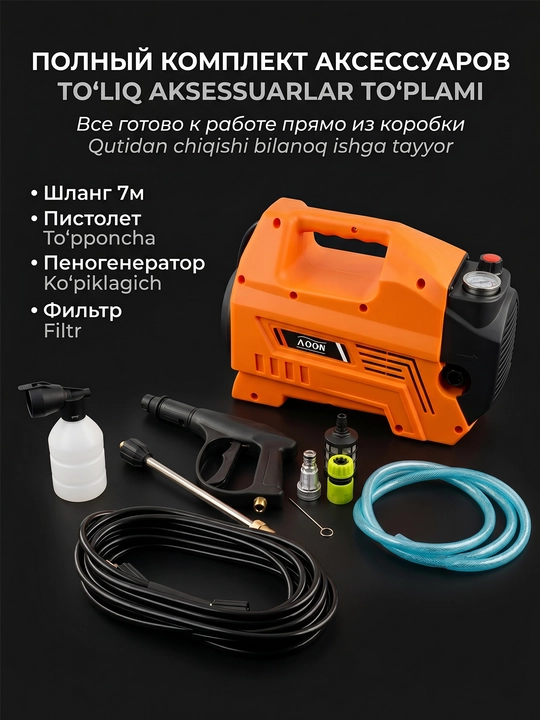 Мойка автомобиля, мойка авто, мойка высокого давления, 1800W/2200W