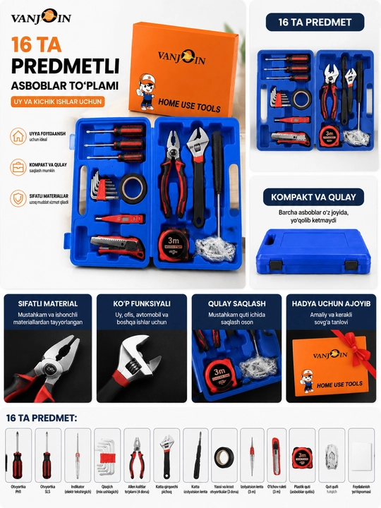 Home Use Tools (Uyda ishlatish uchun asboblar toʻplami) - 