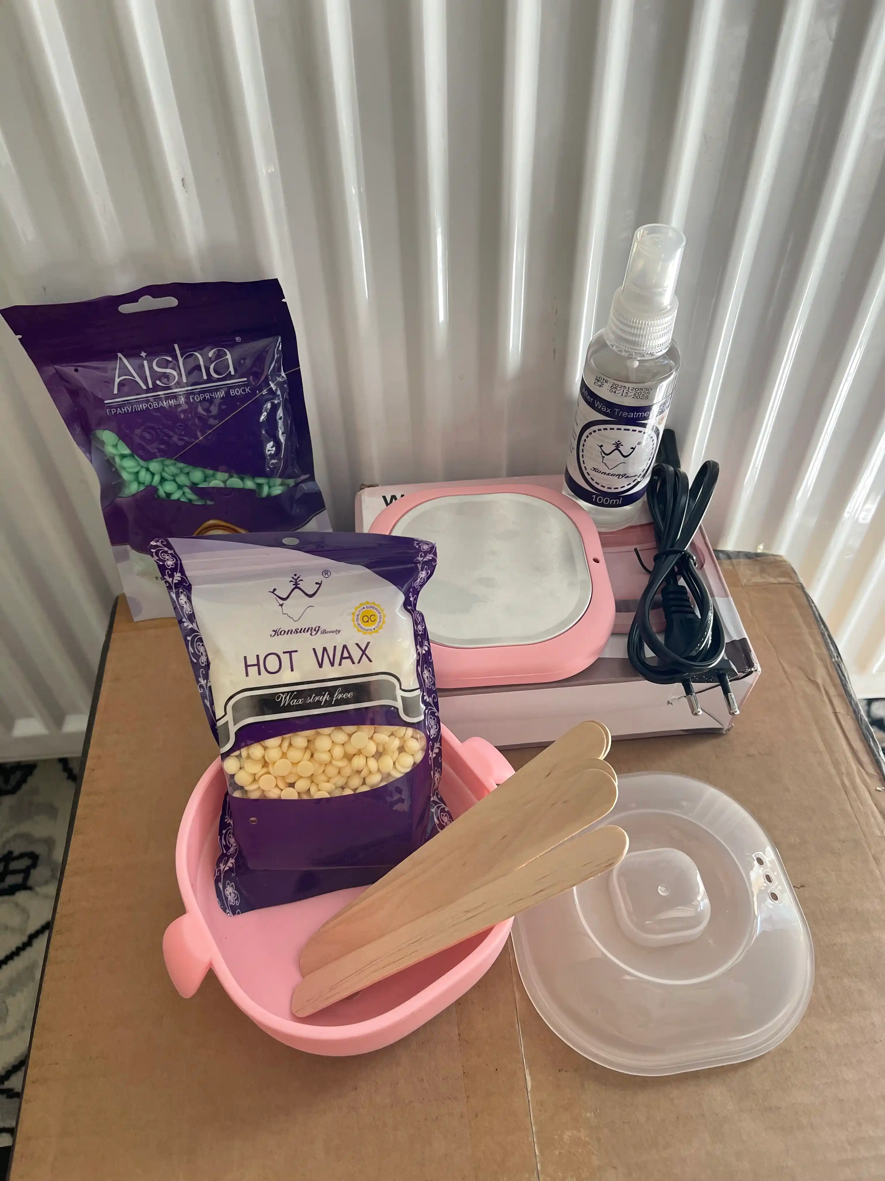 Depilatsiya qozon nabor 5 tasi 1 da, sprey, vosk, shpatel, depilatsiya nabor