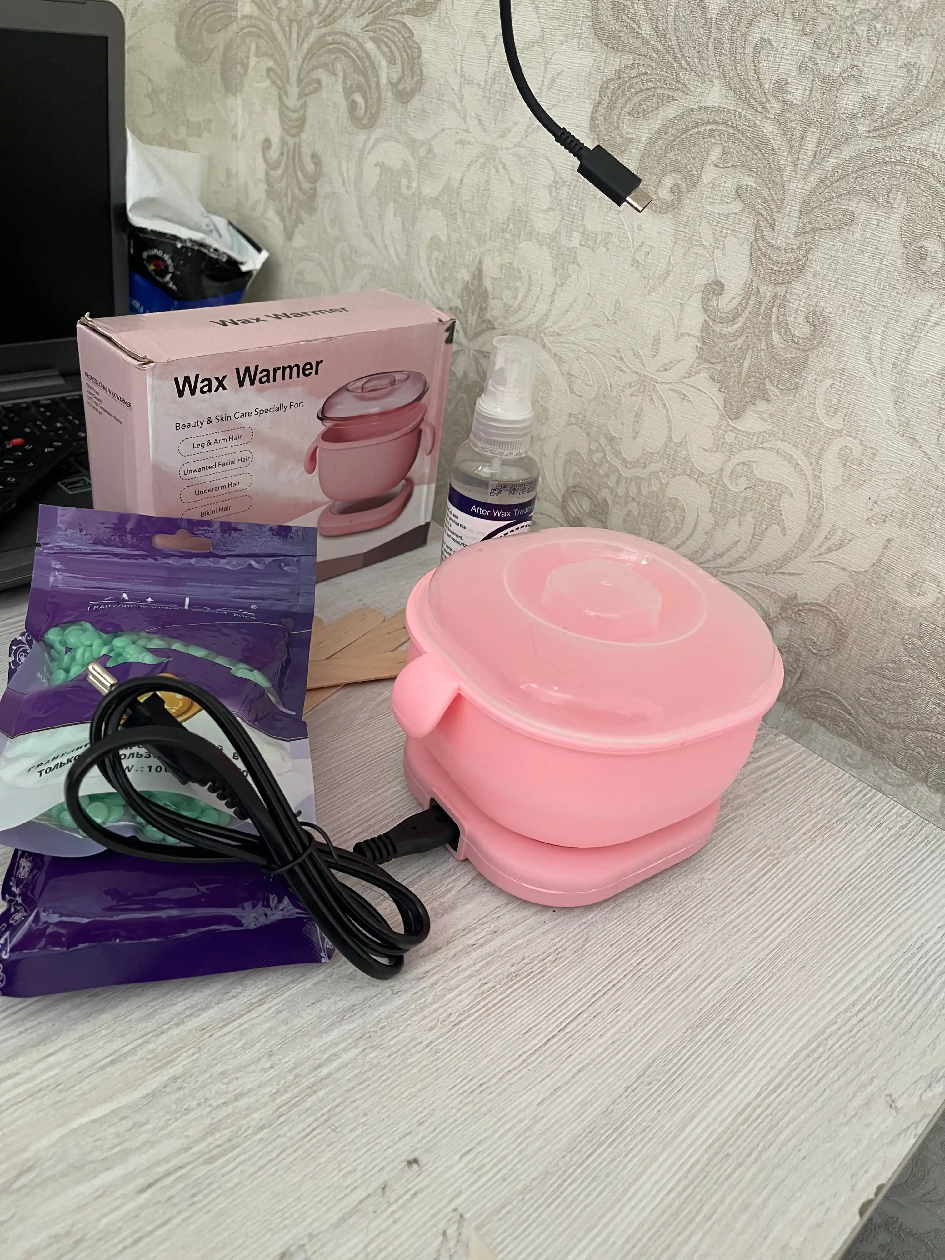 Depilatsiya qozon nabor 5 tasi 1 da, sprey, vosk, depilatsiya nabor