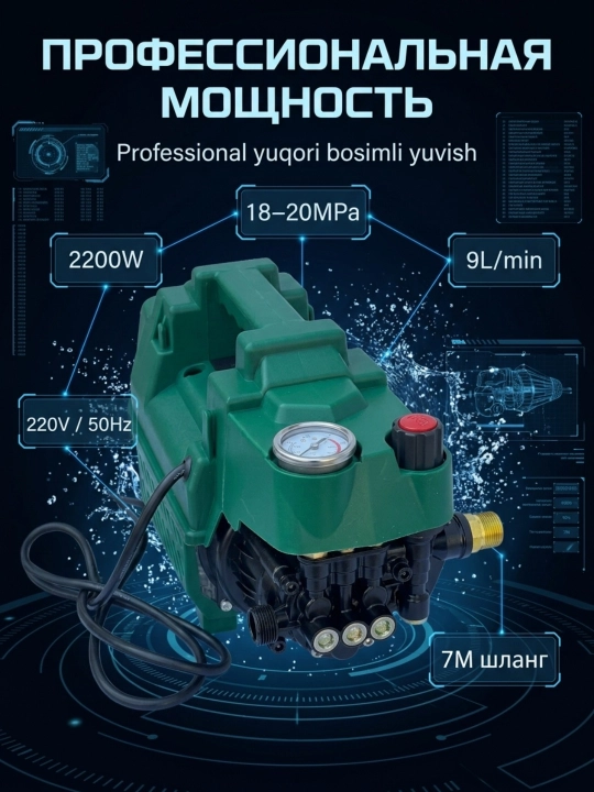 Мойка автомобиля, мойка авто, мойка высокого давления, 1800W/2200W