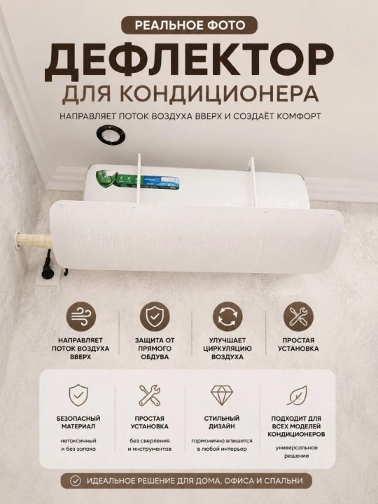Универсальный дефлектор, аксессуар для сплит-системы кондиционирования воздуха