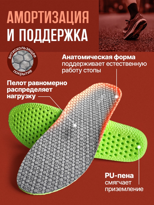 Стельки для обуви AIRSTEP спортивные стельки для кроссовок и повседневной обуви