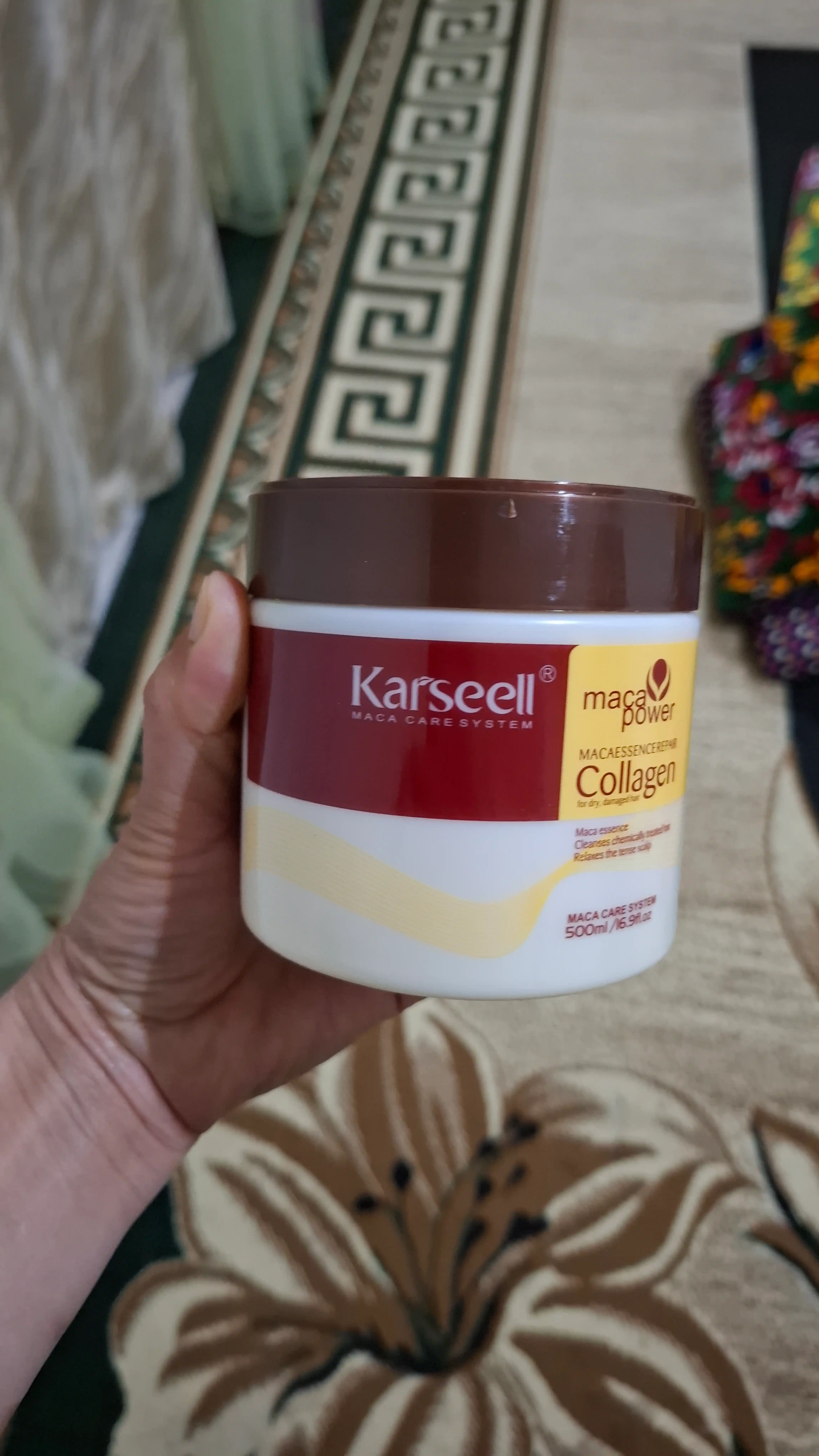 Soch uchun balzam, kollagen-laminat niqobi Karseell Collagen, 500 ml